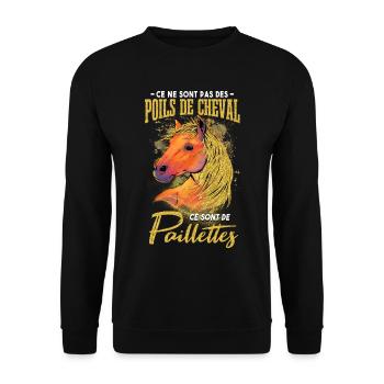 Phrase amusante sur le cheval - Sweat-shirt Unisexe - noir - Devant - Alina (178cm) & Michal (187cm)