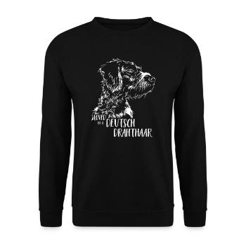 Aimé par un allemand Wirehair Dogs Wilsigns - Sweat-shirt Unisexe - noir - Devant - Alina (178cm) & Michal (187cm)