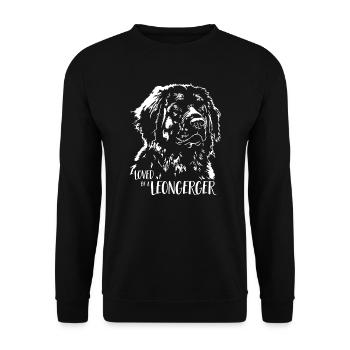 Aimé par un Leonberger Hundespruch Hunde Wilsigns - Sweat-shirt Unisexe - noir - Devant - Alina (178cm) & Michal (187cm)