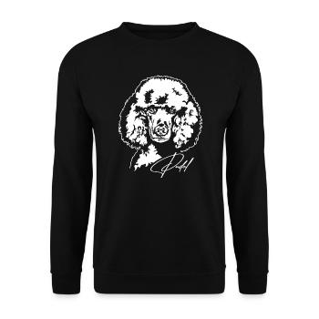 Pudel Portrait Hundeportrait Hund Hunde Wilsigns - Unisex Pullover - Schwarz - Vorne - Alina (178cm) & Michal (187cm)