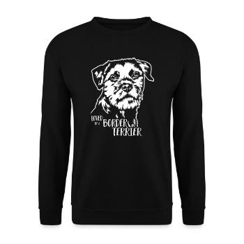 Aimé par un chien Border Terrier Chien Wilsigns - Sweat-shirt Unisexe - noir - Devant - Alina (178cm) & Michal (187cm)