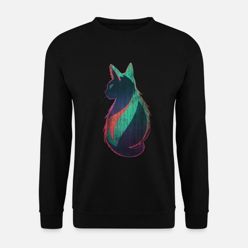 Neon Cat Art - Unisex Sweatshirt - black