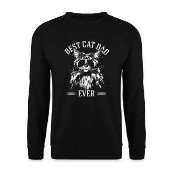 Best Cat Dad ever Maine Coon Katze Wilsigns - Unisex Pullover - Schwarz - Vorne - Alina (178cm) & Michal (187cm)