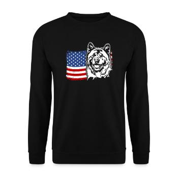 Akita américain Drapeau américain Chiens Wilsigns - Sweat-shirt Unisexe - noir - Devant - Alina (178cm) & Michal (187cm)