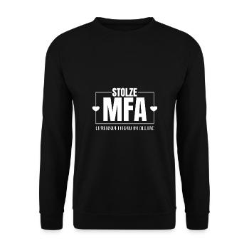 Assistante médicale Fière MFA - Sweat-shirt Unisexe - noir - Devant - Alina (178cm) & Michal (187cm)