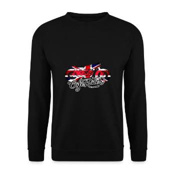 Cafe Racer Motorrad - Unisex Pullover - Schwarz - Vorne - Alina (178cm) & Michal (187cm)