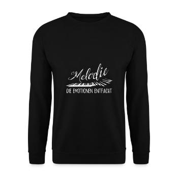 Piano Musiker Melodie Emotion Entfacht Klavier - Unisex Pullover - Schwarz - Vorne - Alina (178cm) & Michal (187cm)