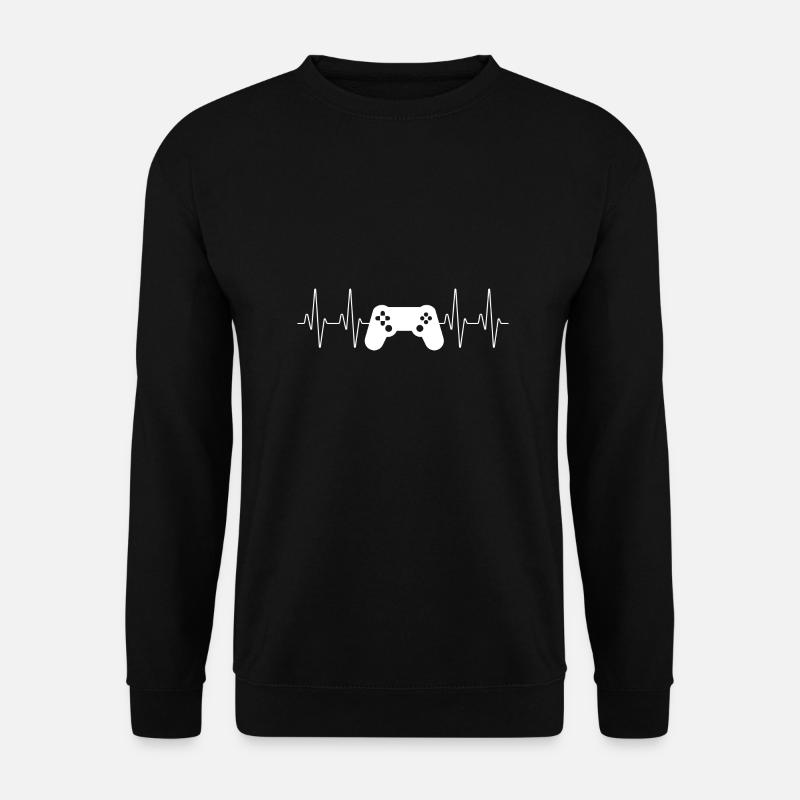 Controller Herzschlag Videospiele Geschenk - Unisex Pullover - Schwarz