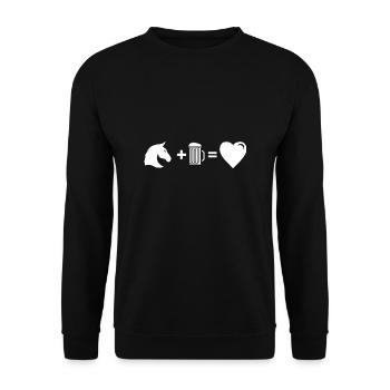 La chope de bière de cheval est un cadeau idéal pour un athlète - Sweat-shirt Unisexe - noir - Devant - Alina (178cm) & Michal (187cm)