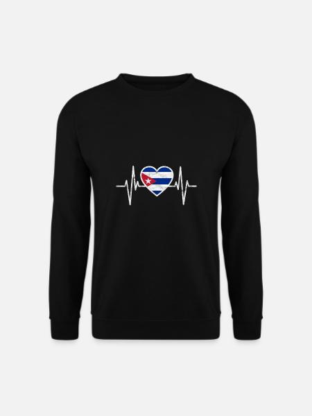 Cuba Cuba Drapeau Coeur National Havane Cadeau - Sweat-shirt Unisexe - noir