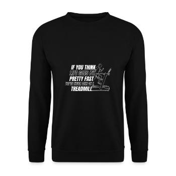 Marathon assez rapide, jamais été course sur tapis roulant - Sweat-shirt Unisexe - noir - Devant - Alina (178cm) & Michal (187cm)
