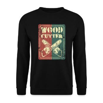 Tronçonneuse bûcheron - Sweat-shirt Unisexe - noir - Devant - Alina (178cm) & Michal (187cm)