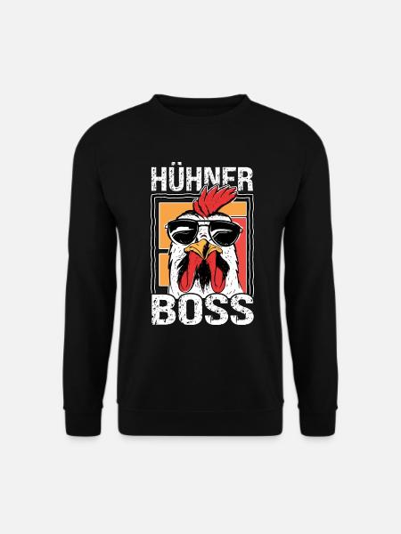 Hühner Boss cooler Hahn für Landwirt oder Bauer - Unisex Pullover - Schwarz