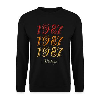 1987 vintage - Sweat-shirt Unisexe - noir - Devant - Alina (178cm) & Michal (187cm)