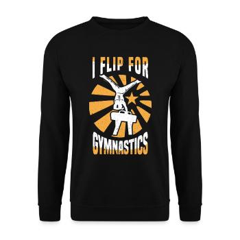 Gymnastik Turnen Barren Trampolin Ringe Turner - Unisex Pullover - Schwarz - Vorne - Alina (178cm) & Michal (187cm)