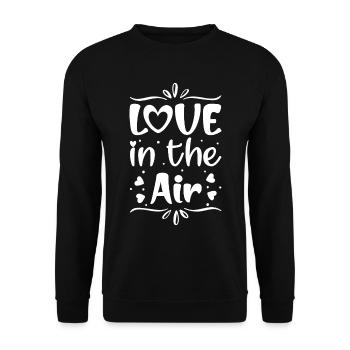 Liebe in der Luft - - Unisex Pullover - Schwarz - Vorne - Alina (178cm) & Michal (187cm)