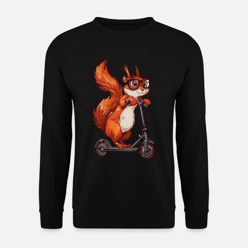 Eichhörnchen Roller - Unisex Pullover - Schwarz
