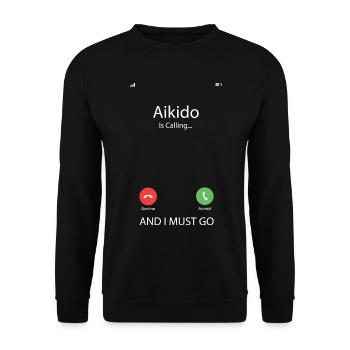 Aikido Martial Arts Gift - Unisex Sweatshirt - black - Front - Alina (178cm) & Michal (187cm)