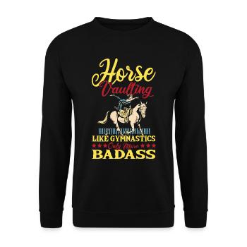 Loves Horse Vaulting Gift - Unisex Sweatshirt - black - Front - Alina (178cm) & Michal (187cm)