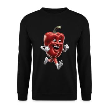 Paprika Geschenk - Unisex Pullover - Schwarz - Vorne - Alina (178cm) & Michal (187cm)