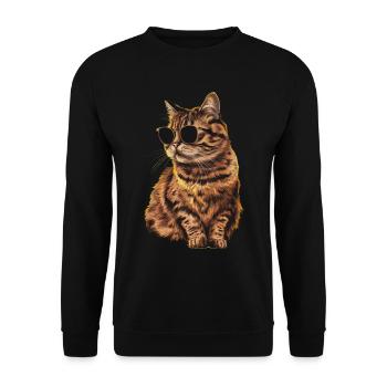 Sonnenbrille für Britisch Kurzhaarkatzen Geschenk - Unisex Pullover - Schwarz - Vorne - Alina (178cm) & Michal (187cm)