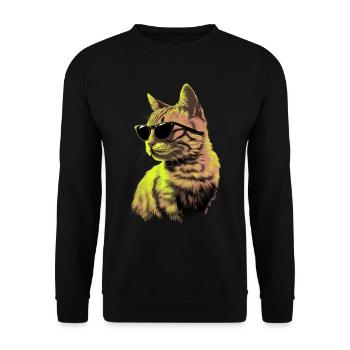Sonnenbrille für Japanese Bobtail-Katzen Geschenk - Unisex Pullover - Schwarz - Vorne - Alina (178cm) & Michal (187cm)