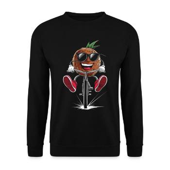 Kokosnuss Radfahren auf dem Fahrrad Geschenk - Unisex Pullover - Schwarz - Vorne - Alina (178cm) & Michal (187cm)