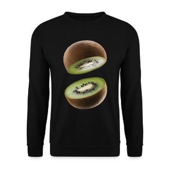 Kiwi-Geschenk - Unisex Pullover - Schwarz - Vorne - Alina (178cm) & Michal (187cm)