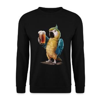 Papagei Bier - Unisex Pullover - Schwarz - Vorne - Alina (178cm) & Michal (187cm)