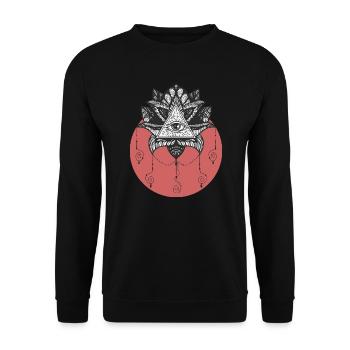 Mystical All Seeing Eye Design - Unisex Sweatshirt - black - Front - Alina (178cm) & Michal (187cm)