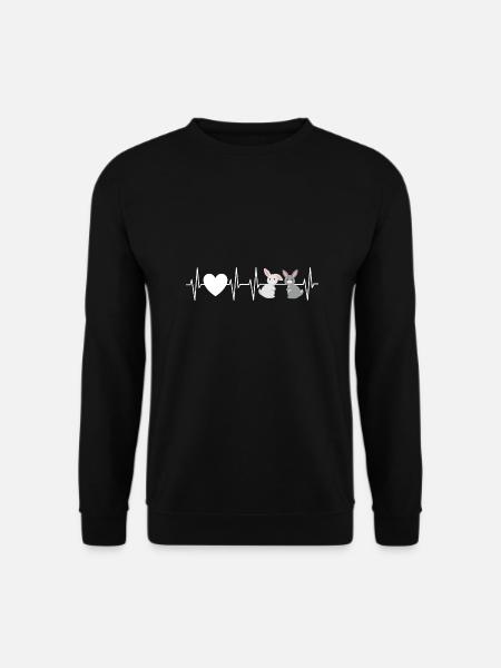Herzfrequenz Puls EKG - Mein Herzschlag Kaninchen - Unisex Pullover - Schwarz