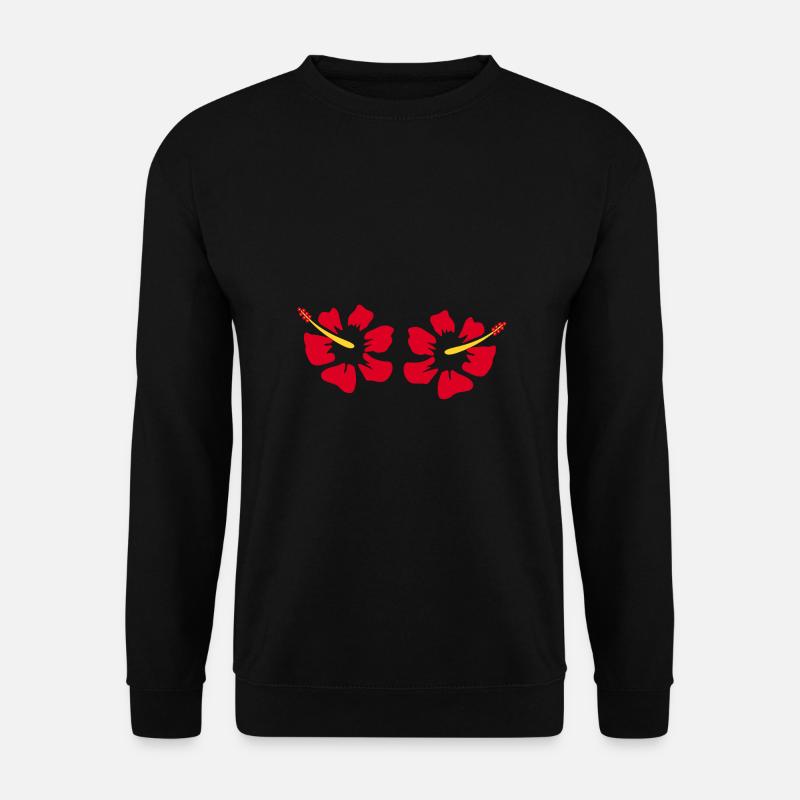 Blume rot rote Blumen rot rote Blumen Hibiskus - Unisex Pullover - Schwarz
