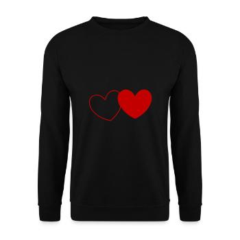 Coeur Saint-Valentin - Sweat-shirt Unisexe - noir - Devant - Alina (178cm) & Michal (187cm)
