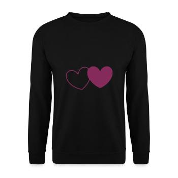 Saint Valentin Coeur Violet - Sweat-shirt Unisexe - noir - Devant - Alina (178cm) & Michal (187cm)