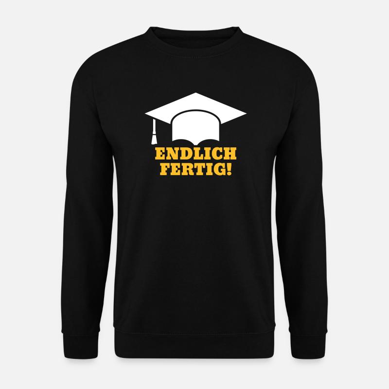 Doktorhut Endlich fertig Promotion Doktorarbeit - Unisex Pullover - Schwarz