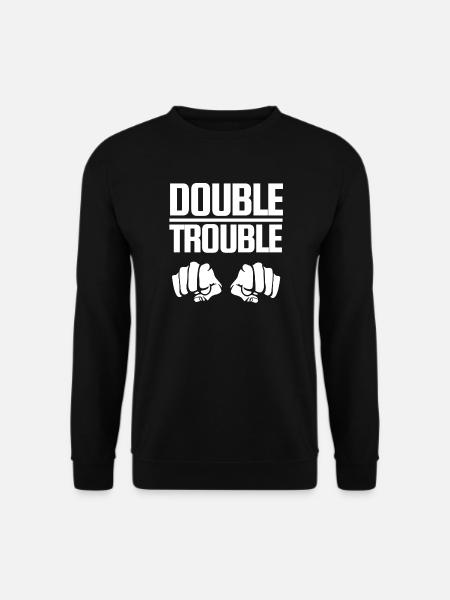 Lettering design "Double Trouble" fists - Unisex Sweatshirt - black
