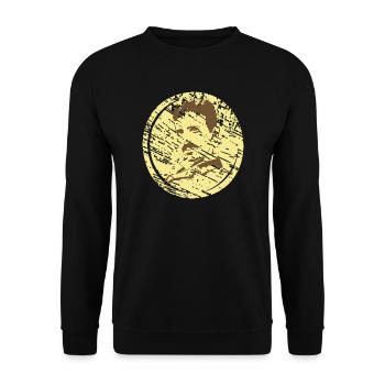 tesla9 - Sweat-shirt Unisexe - noir - Devant - Alina (178cm) & Michal (187cm)
