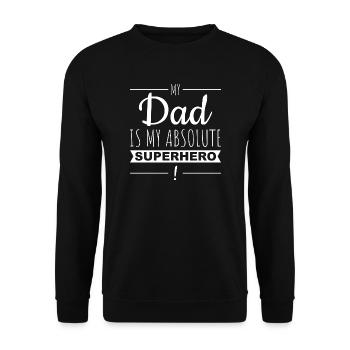 SUPERHERO DAD | Papa Superhero | Fête des Pères - Sweat-shirt Unisexe - noir - Devant - Alina (178cm) & Michal (187cm)