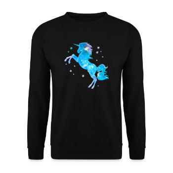 Licorne galaxy - Sweat-shirt Unisexe - noir - Devant - Alina (178cm) & Michal (187cm)