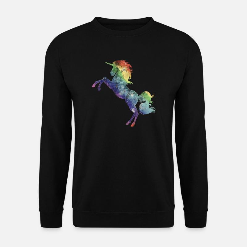 Einhorn Regenbogen - Unisex Pullover - Schwarz