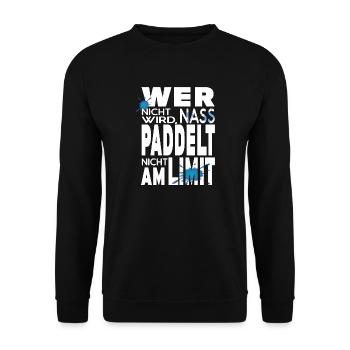 Stand Up Paddling Kanu SUP Kajak lustiger Spruch - Unisex Pullover - Schwarz - Vorne - Alina (178cm) & Michal (187cm)