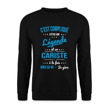 Compliqué d'être une légende et un cariste - Sweat-shirt Unisexe - noir - Devant - Alina (178cm) & Michal (187cm)