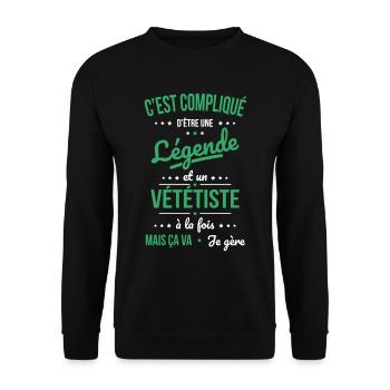 Compliqué d'être une légende et un vététiste - Sweat-shirt Unisexe - noir - Devant - Alina (178cm) & Michal (187cm)