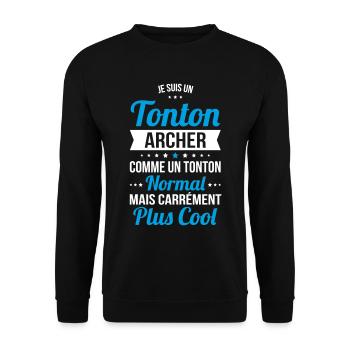Tonton archer comme un tonton normal plus cool - Sweat-shirt Unisexe - noir - Devant - Alina (178cm) & Michal (187cm)