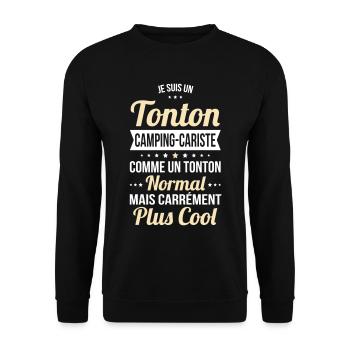 Tonton camping-cariste plus cool - Sweat-shirt Unisexe - noir - Devant - Alina (178cm) & Michal (187cm)