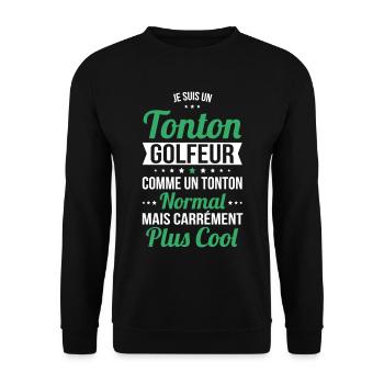 Tonton golfeur comme un tonton normal plus cool - Sweat-shirt Unisexe - noir - Devant - Alina (178cm) & Michal (187cm)