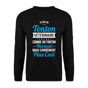 Tonton vétérinaire comme tonton normal plus cool - Sweat-shirt Unisexe - noir - Devant - Alina (178cm) & Michal (187cm)