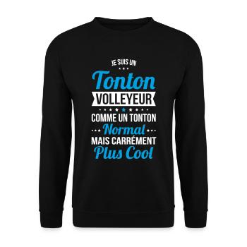 Tonton volleyeur comme un tonton normal plus cool - Sweat-shirt Unisexe - noir - Devant - Alina (178cm) & Michal (187cm)