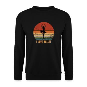 I LOVE BALLET Ballerina Tänzerin Balletttänzerin - Unisex Pullover - Schwarz - Vorne - Alina (178cm) & Michal (187cm)