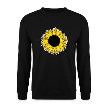Sonnenblume Kostüm Karneval Fasching Gelbe Blume - Unisex Pullover - Schwarz - Vorne - Alina (178cm) & Michal (187cm)